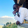 Chris Smith a.k.a. CLS, enjoying a breathtaking view at the Blue Ridge restaurant in the Blue Mountains in an Instagram post.