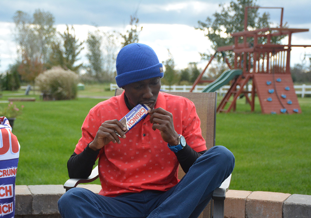 Chris Smith a.k.a. CLS getting ready to enjoy a crunch bar. How I Get Paid to Post on Instagram